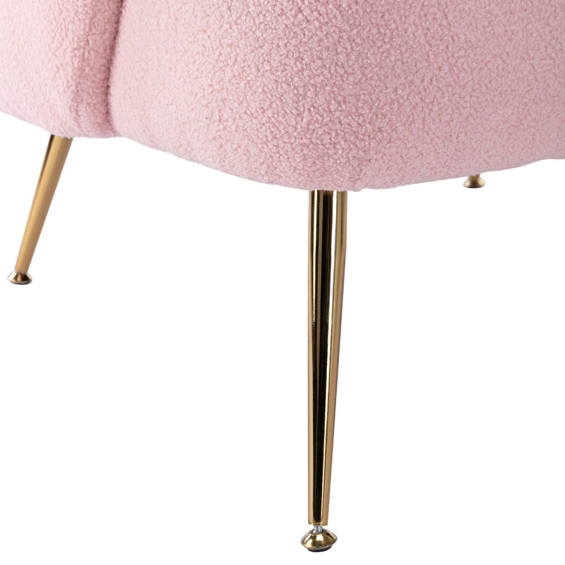 Cozy Teddy Fabric Arm Chair with Sloped High Back and Contemporary Metal Legs ,Pink - Urban Living Furniture (Los Angeles, CA)