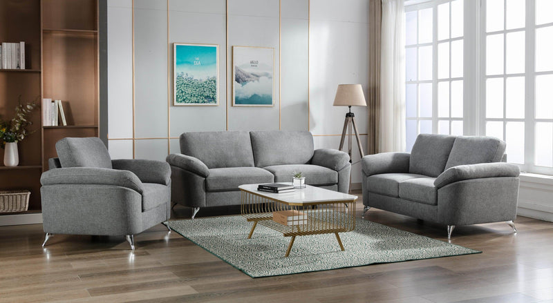 Contemporary Living Room 1pc Dark Gray Color Sofa with Metal Legs Plywood Casual Style Furniture - Urban Living Furniture (Los Angeles, CA)