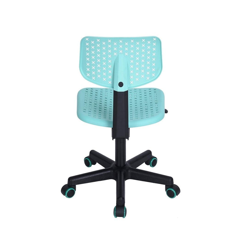 Plastic Children Student Chair; Low-Back Armless Adjustable Swivel Ergonomic Home Office Student Computer Desk Chair; Hollow Star - MINT GREEN