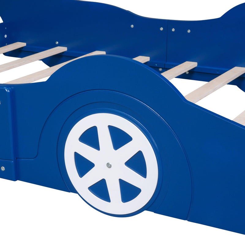 Full Size Race Car-Shaped Platform Bed with Wheels,Blue - Urban Living Furniture (Los Angeles, CA)