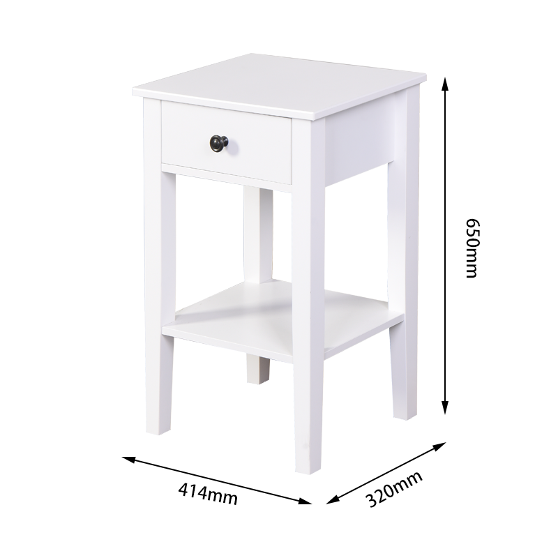 White Bathroom Floor-standingStorage Table with a Drawer - Urban Living Furniture (Los Angeles, CA)