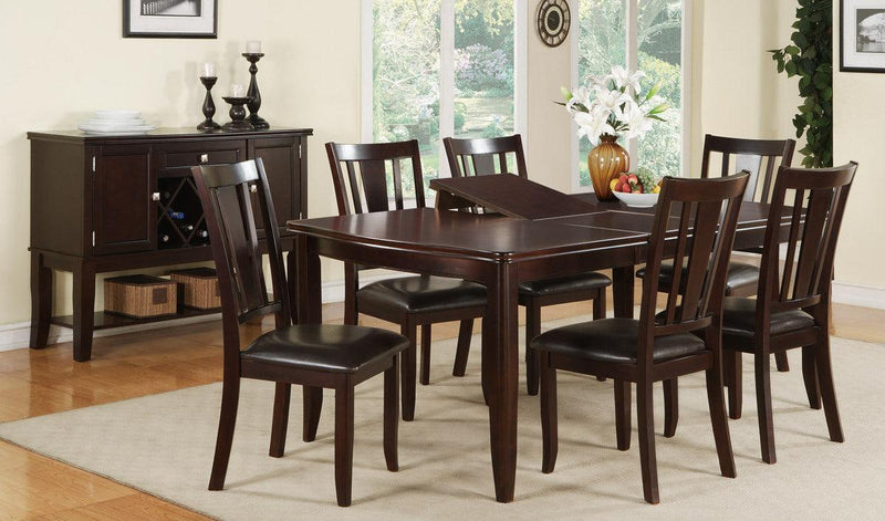 Simple Contemporary Set of 2 Side Chairs Brown Finish Dining Seating Cushion Chair Unique Design Kitchen Dining Room Faux Leather Seat - Urban Living Furniture (Los Angeles, CA)