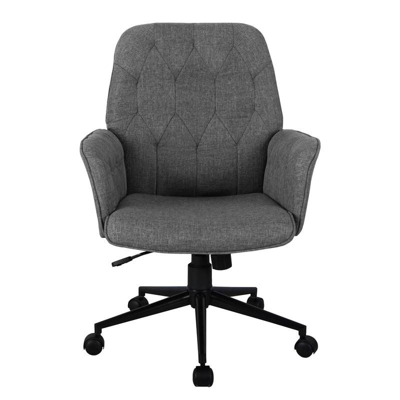 Techni MobiliModern Upholstered Tufted Office Chair with Arms, Grey - Urban Living Furniture (Los Angeles, CA)