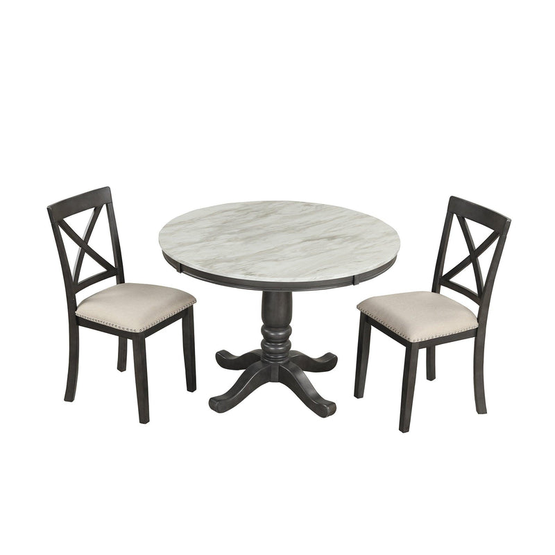 5 Pieces Dining Table and Chairs Set for 4 Persons, Kitchen Room Solid Wood Table with 4 Chairs - Urban Living Furniture (Los Angeles, CA)