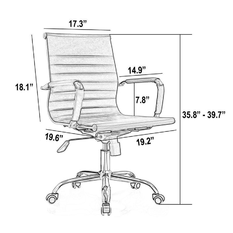 Monvale Swivel Adjustable Height Office Chair White