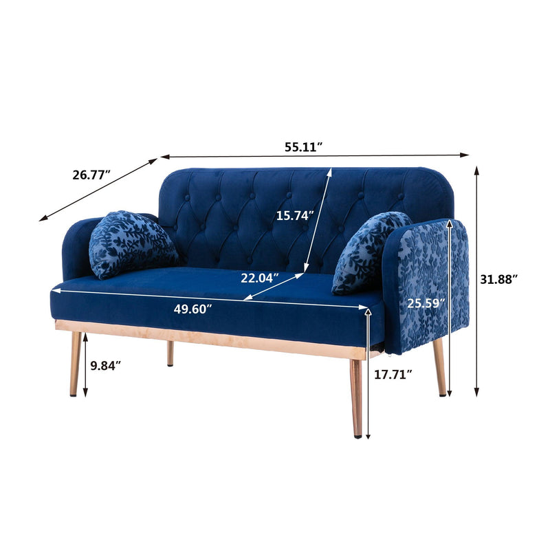 Velvet  Sofa , Accent sofa .loveseat sofa with metal feet - Urban Living Furniture (Los Angeles, CA)