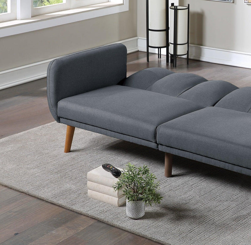 ElegantModern Sofa Blue Grey Color Polyfiber 1pc Sofa Convertible Bed Wooden Legs Living Room Lounge Guest Furniture - Urban Living Furniture (Los Angeles, CA)