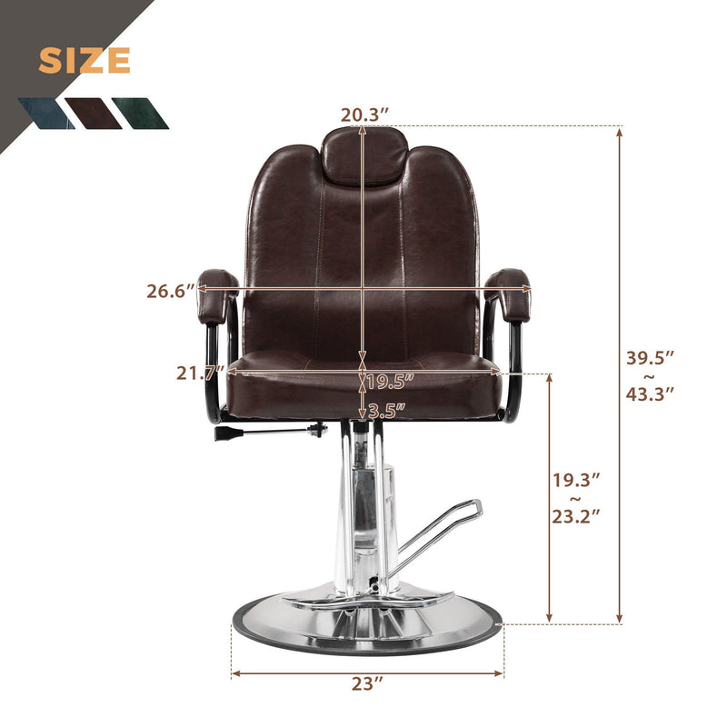 Deluxe Reclining Barber Chair with Heavy-Duty Pump for Beauty Salon Tatoo Spa Equipment