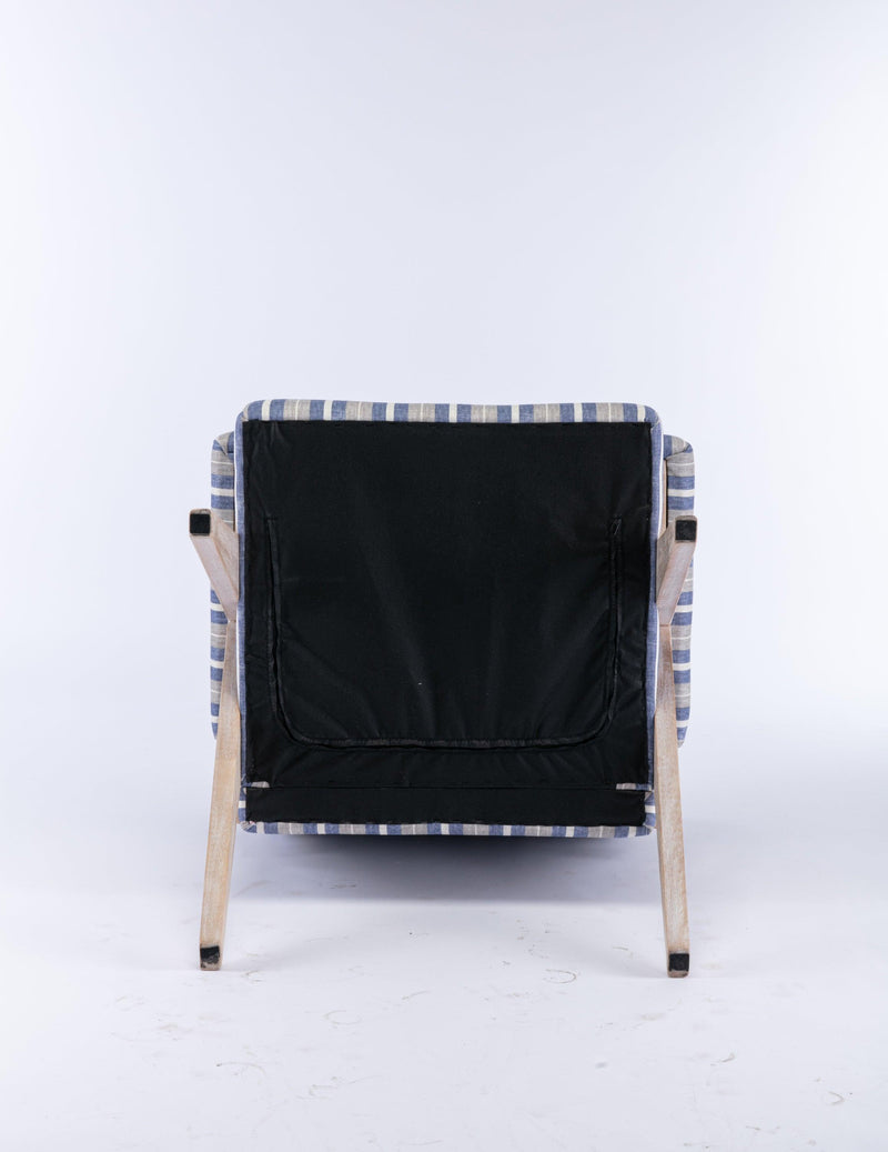 Accent chair, KD rubber wood legs with black finish. Fabric cover the seat. With a cushion.Blue Stripe - Urban Living Furniture (Los Angeles, CA)