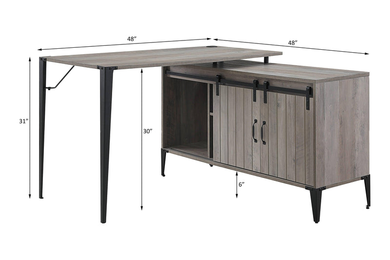 ACME Zakwani Writing Desk, Gray Oak & Black Finish OF00009 - Urban Living Furniture (Los Angeles, CA)