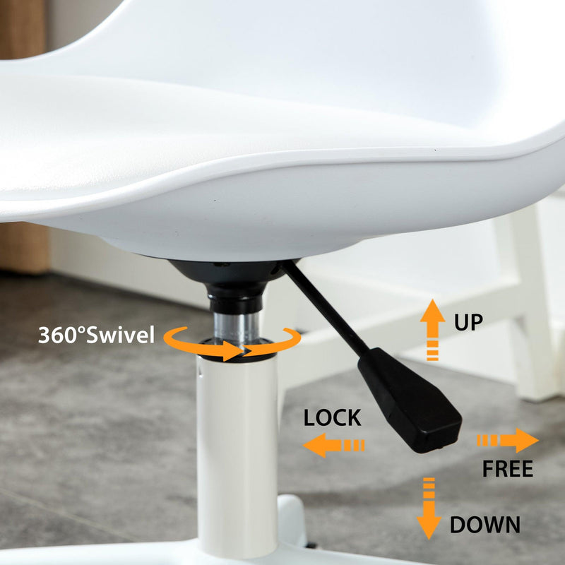 Modern Home Office Desk Chairs, Adjustable 360 °Swivel  Chair Engineering  Plastic Armless Swivel Computer  Chair With Wheels for Living Room, Bed Room Office Hotel Dining Room and White. - Urban Living Furniture (Los Angeles, CA)