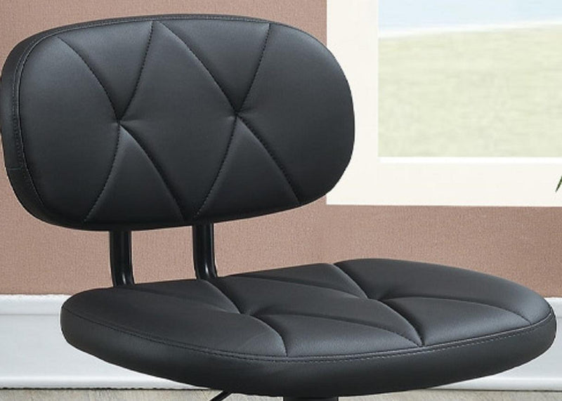 Modern 1pc Office Chair Black Tufted Design Upholstered Chairs with wheels