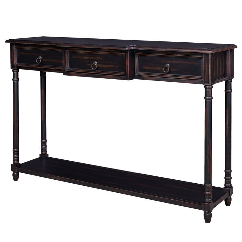 Console Table Sofa Table with Drawers for Entryway with Projecting Drawers and Long Shelf (Espresso) - Urban Living Furniture (Los Angeles, CA)