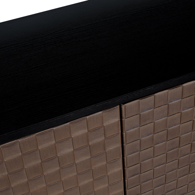 2 door cabinet,Runway-shaped leatherette finish,Embossed texture - Urban Living Furniture (Los Angeles, CA)