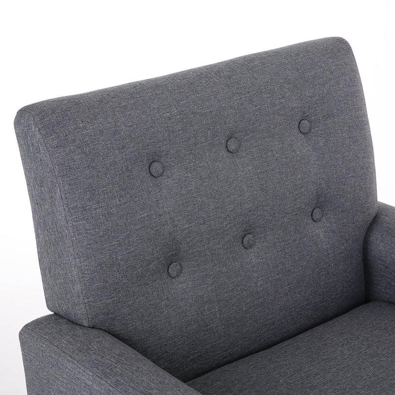 Fabric Accent Chair for Living Room, Bedroom Button Tufted Upholstered Comfy Reading Accent Chairs Sofa (Grey) - Urban Living Furniture (Los Angeles, CA)