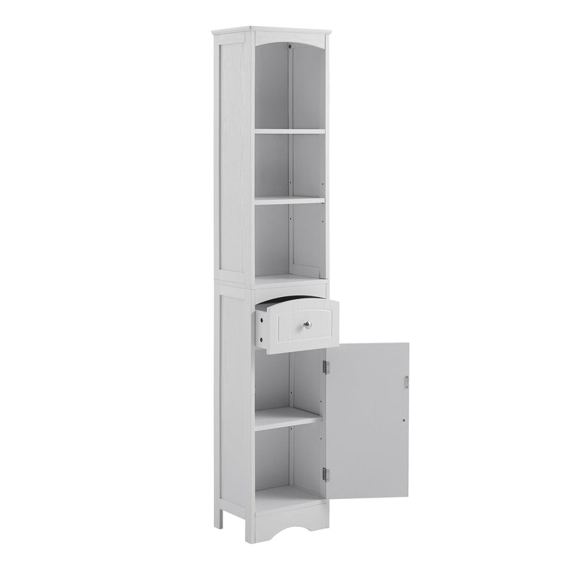 Tall Bathroom Cabinet, FreestandingStorage Cabinet with Drawer, MDF Board, Adjustable Shelf, White - Urban Living Furniture (Los Angeles, CA)