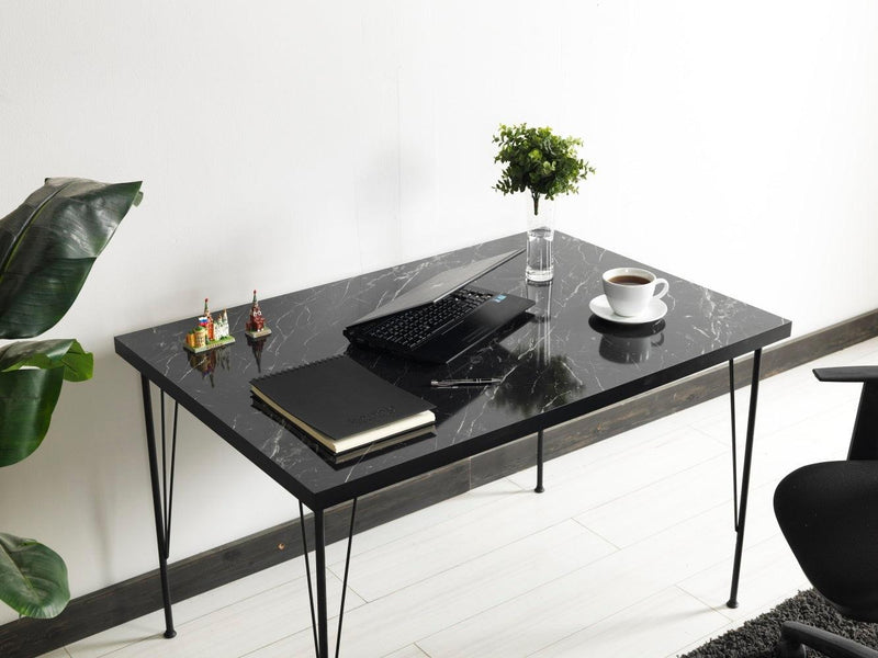 Furnish Home Store Soler 4 Metal Legs 47" Wooden Top Writing and Computer  Desk for Home Office, Marble Black - Urban Living Furniture (Los Angeles, CA)