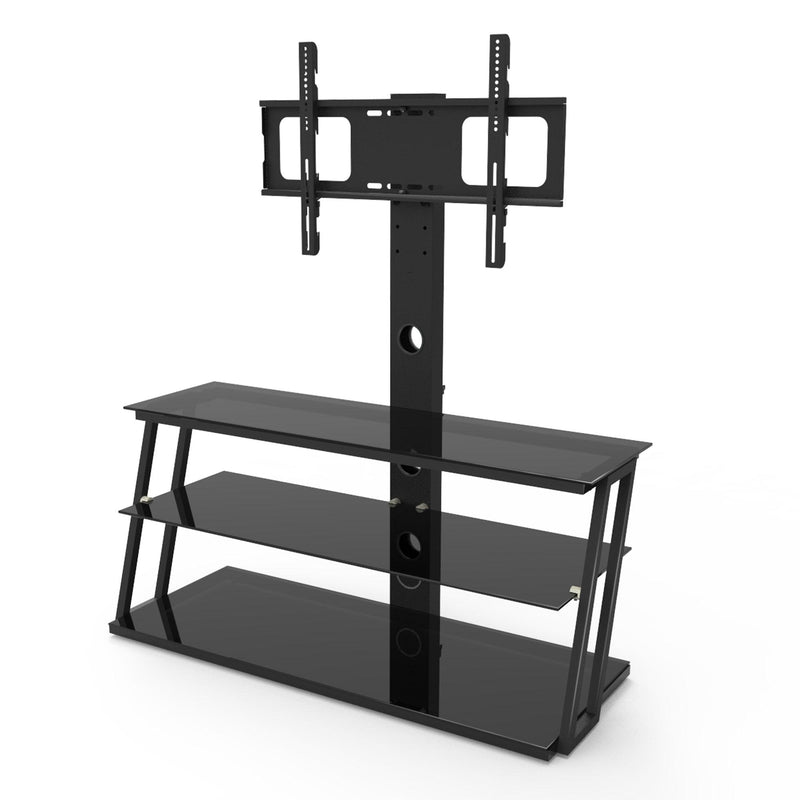 Black Multi-Function Angle And Height Adjustable Tempered Glass  TV Stand - Urban Living Furniture (Los Angeles, CA)