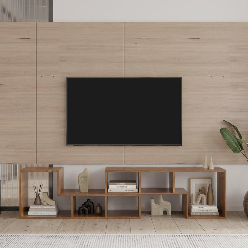 Double L-Shaped TV Stand，Display Shelf ，Bookcase for Home Furniture,Walnut - Urban Living Furniture (Los Angeles, CA)