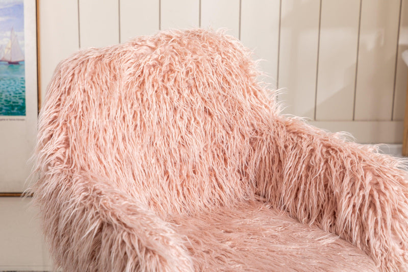 Modern Faux fur home  office chair, fluffy chair for girls, makeup vanity Chair - Urban Living Furniture (Los Angeles, CA)