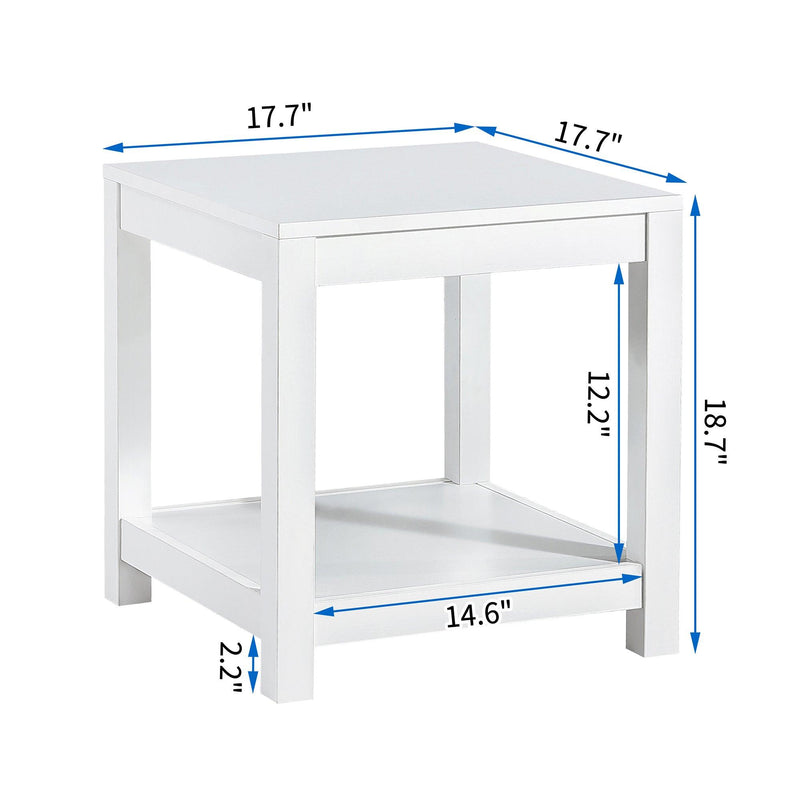 Simple white side table , 2-tier small space end table ,modern night stand, sofa table, side table withStorage shelve - Urban Living Furniture (Los Angeles, CA)