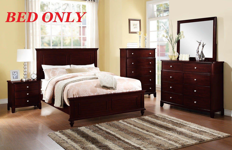 Queen Size Bed Brown Finish Plywood Particle Board 1pc Bed Bedroom Bed Bedroom Furniture - Urban Living Furniture (Los Angeles, CA)