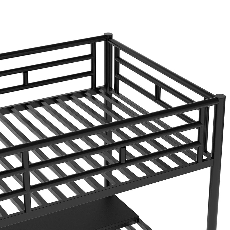 Metal Loft Bed Frame with Desk, No Box Spring Needed,Twin ,Black - Urban Living Furniture (Los Angeles, CA)