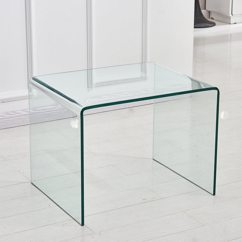 Small Clear Glass Side & End Table, Tempered Glass End Table Small Coffee Table - Urban Living Furniture (Los Angeles, CA)