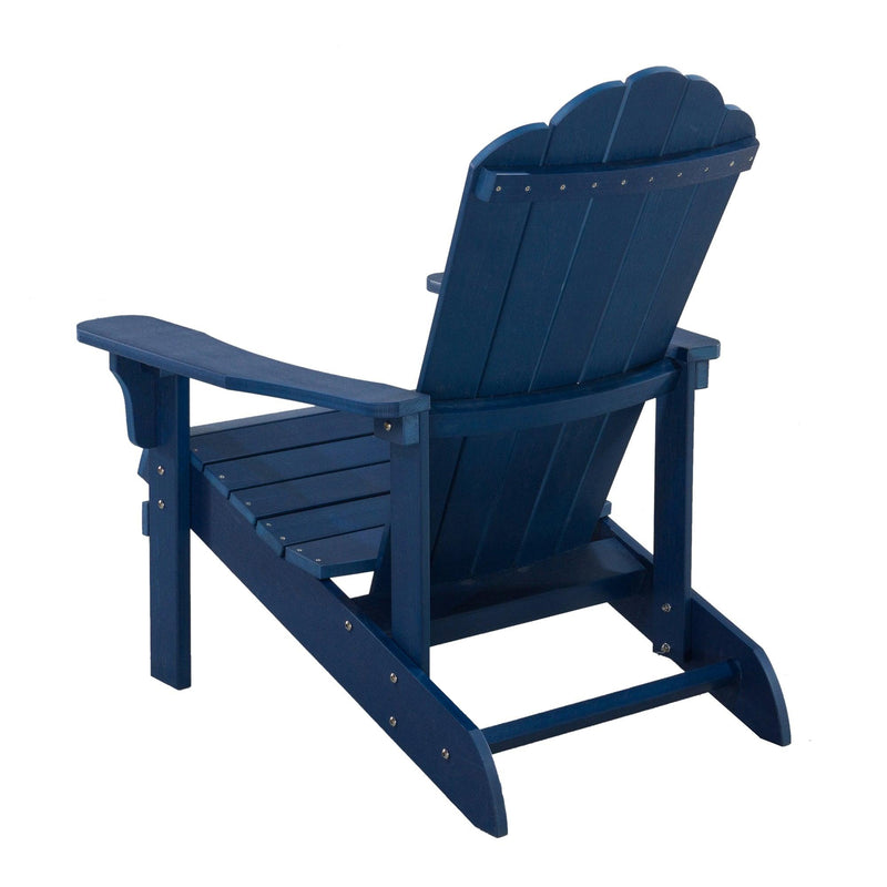 Key West Outdoor Plastic Wood Adirondack Chair, Patio Chair for Deck, Backyards, Lawns, Poolside, and Beaches, Weather Resistant, Blue - Urban Living Furniture (Los Angeles, CA)