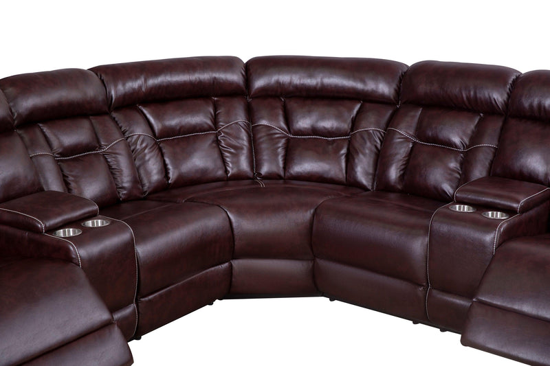 Sectional Sofa with Manual Reclining Brown - Urban Living Furniture (Los Angeles, CA)