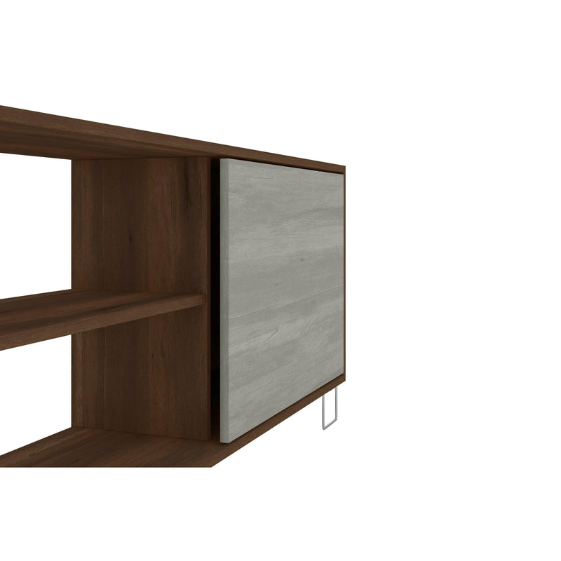 71 Inch Wooden Entertainment TV Stand with 3 Open Compartments, Brown and White - UPT-225271 - Urban Living Furniture (Los Angeles, CA)