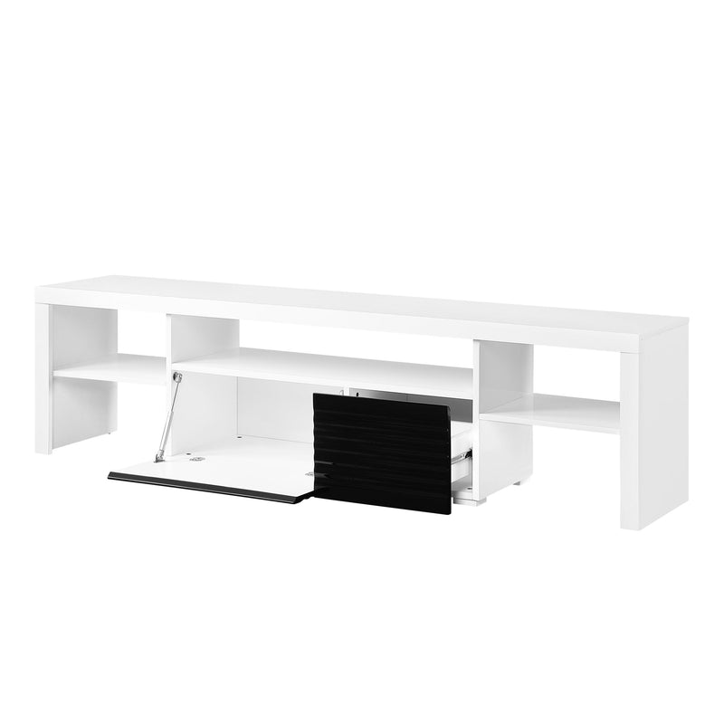ACME Buck II TV Stand in White & Black High Gloss Finish LV00998