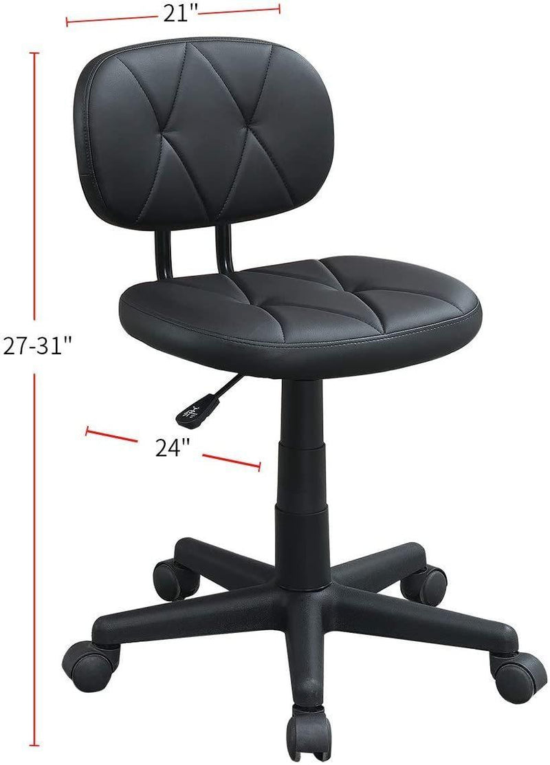 Modern 1pc Office Chair Black Tufted Design Upholstered Chairs with wheels