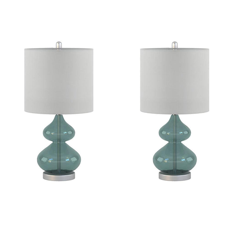 Ellipse Curved Glass Table Lamp, Set of 2