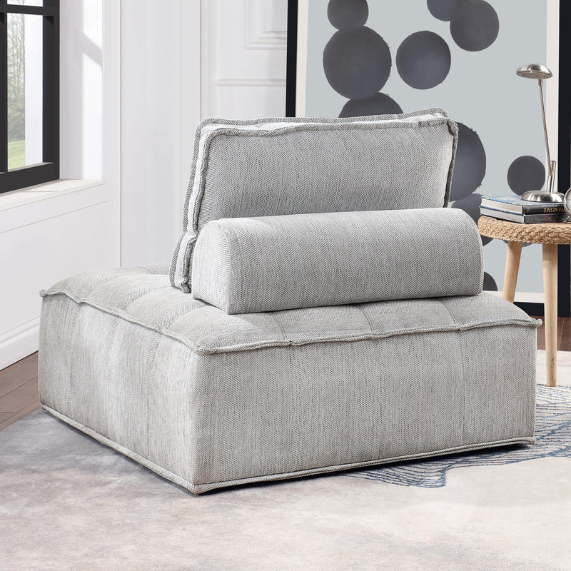 Upholstered Seating Armless Accent Chair 41.3*41.3*32.8 Inch Oversized Leisure Sofa Lounge Chair Lazy Sofa Barrel Chair for Living Room Corner Bedroom Office, Linen, Gray - Urban Living Furniture (Los Angeles, CA)