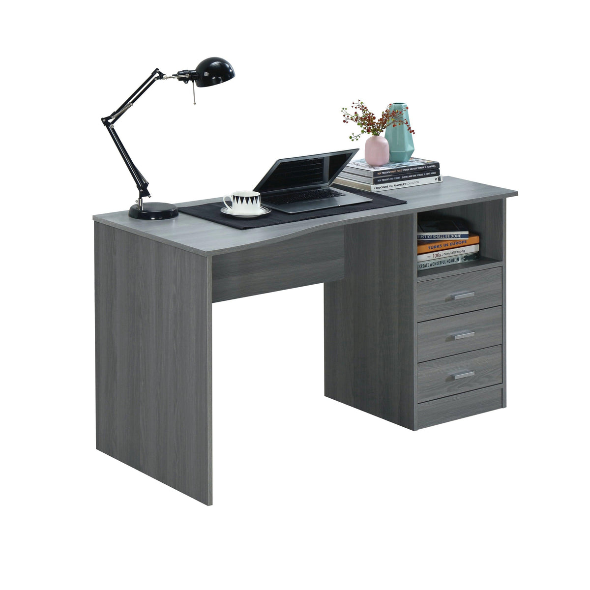 Techni Mobili Classic Computer Desk with Multiple Drawers, Grey | Urban  Living Furniture (Los Angeles, CA)