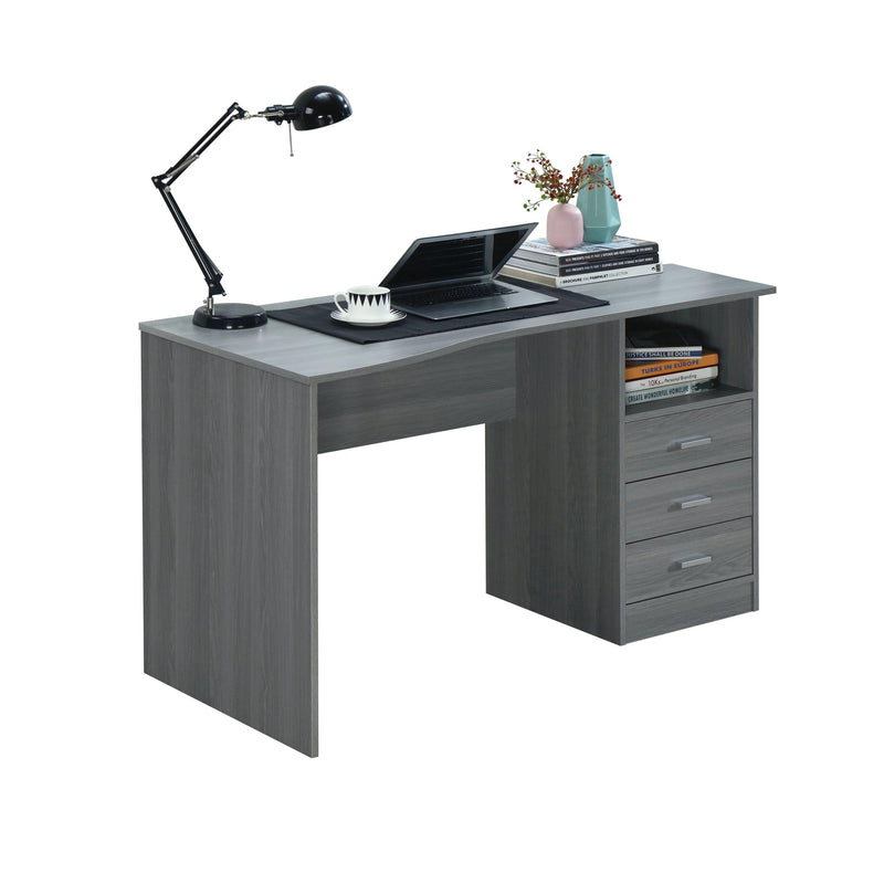 Techni Mobili Classic Computer Desk with Multiple Drawers, Grey - Urban Living Furniture (Los Angeles, CA)