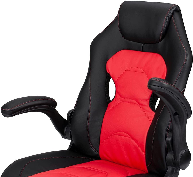 Office Chair Upholstered 1pc Comfort Chair Relax Gaming Office Chair Work Black And Red Color - Urban Living Furniture (Los Angeles, CA)