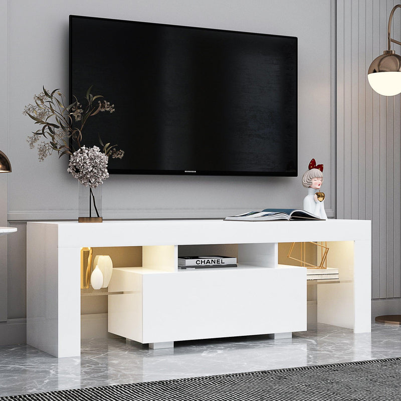 Entertainment TV Stand, Large TV Stand TV Base Stand with LED Light TV Cabinet. - Urban Living Furniture (Los Angeles, CA)