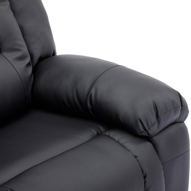 Home Theater Seating Manual Recliner with Center Console, PU Leather Reclining Sofa for Living Room,Black - Urban Living Furniture (Los Angeles, CA)