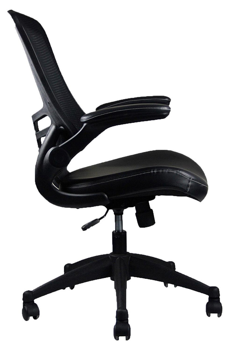 Techni Mobili Stylish Mid-Back Mesh Office Chair with Adjustable Arms, Black - Urban Living Furniture (Los Angeles, CA)