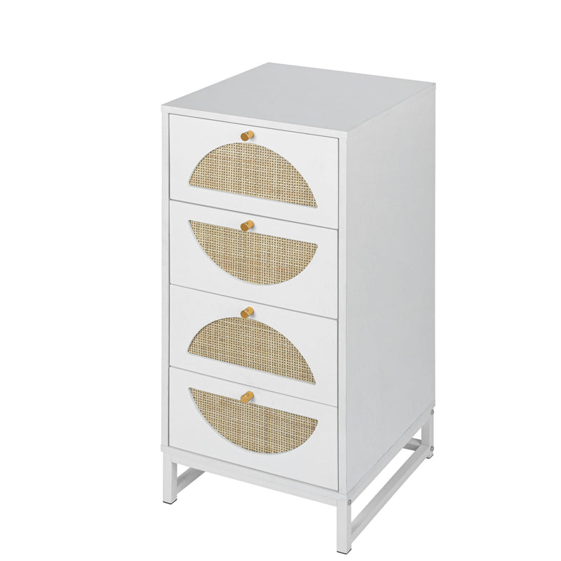 Natural rattan，4 drawer cabinet，Suitable for living room, bedroom and study，DiversifiedStorage - Urban Living Furniture (Los Angeles, CA)