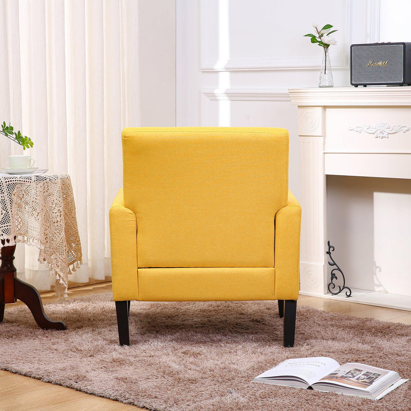 Fabric Accent Chair for Living Room, Bedroom Button Tufted Upholstered Comfy Reading Accent Chairs Sofa (Yellow) - Urban Living Furniture (Los Angeles, CA)