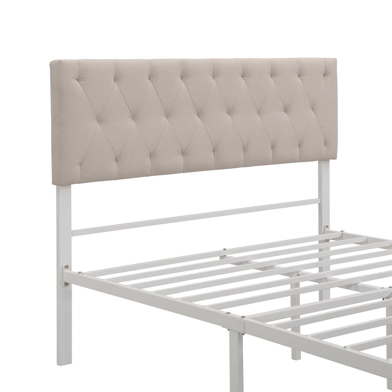 Full SizeStorage Bed Metal Platform Bed with a Big Drawer - Beige - Urban Living Furniture (Los Angeles, CA)