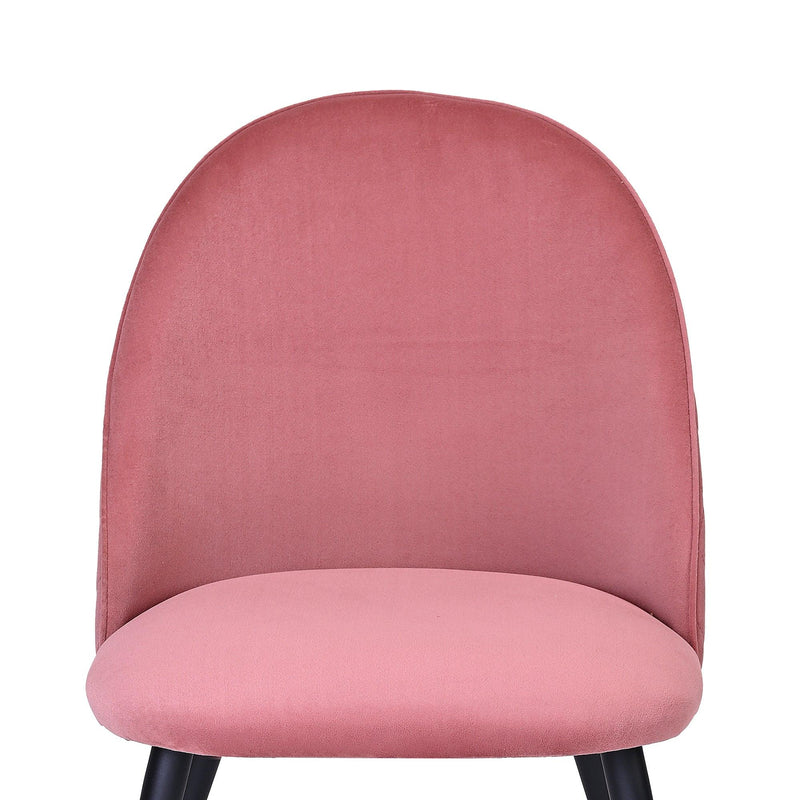 Dining Chair, Pink Velvet, Metal Black legs, Set of 2 Side Chairs - Urban Living Furniture (Los Angeles, CA)