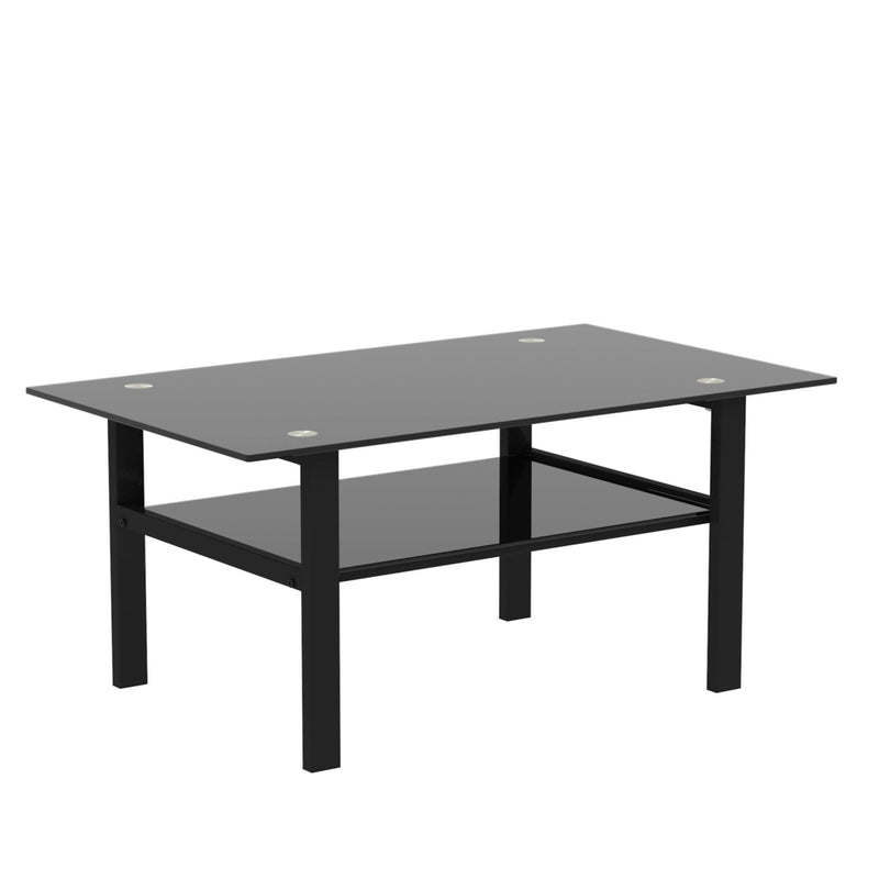 Black glass coffee table,Modern and simple, black living room coffee table, side table - Urban Living Furniture (Los Angeles, CA)