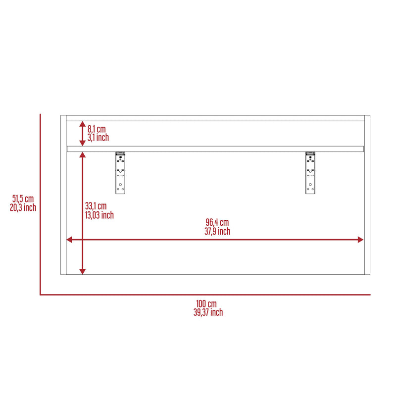 Collier Rectangle Floating Desk Light Oak and White - Urban Living Furniture (Los Angeles, CA)