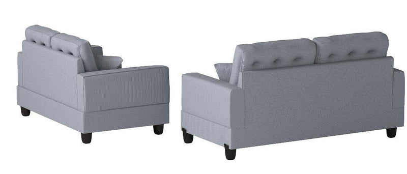 Living Room Furniture 2pc Sofa Set Grey Polyfiber Tufted Sofa Loveseat w Pillows Cushion Couch - Urban Living Furniture (Los Angeles, CA)