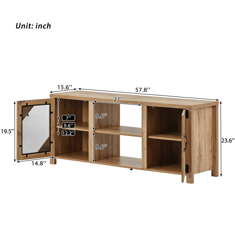 Modern TV Stand for 65” TV with LargeStorage Space, 3 Levels Adjustable shelves, Magnetic Cabinet Door, Entertainment Center for Living Room, Bedroom - Urban Living Furniture (Los Angeles, CA)