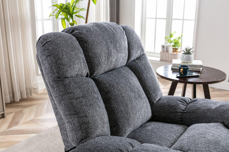 Electric Power Recliner Chairs with USB Charge Port, Electric Reclining Recliner with Upholstered Seat, Overstuffed Reclining Sofa Recliner for Living Room Bedroom (Dark Grey) - Urban Living Furniture (Los Angeles, CA)